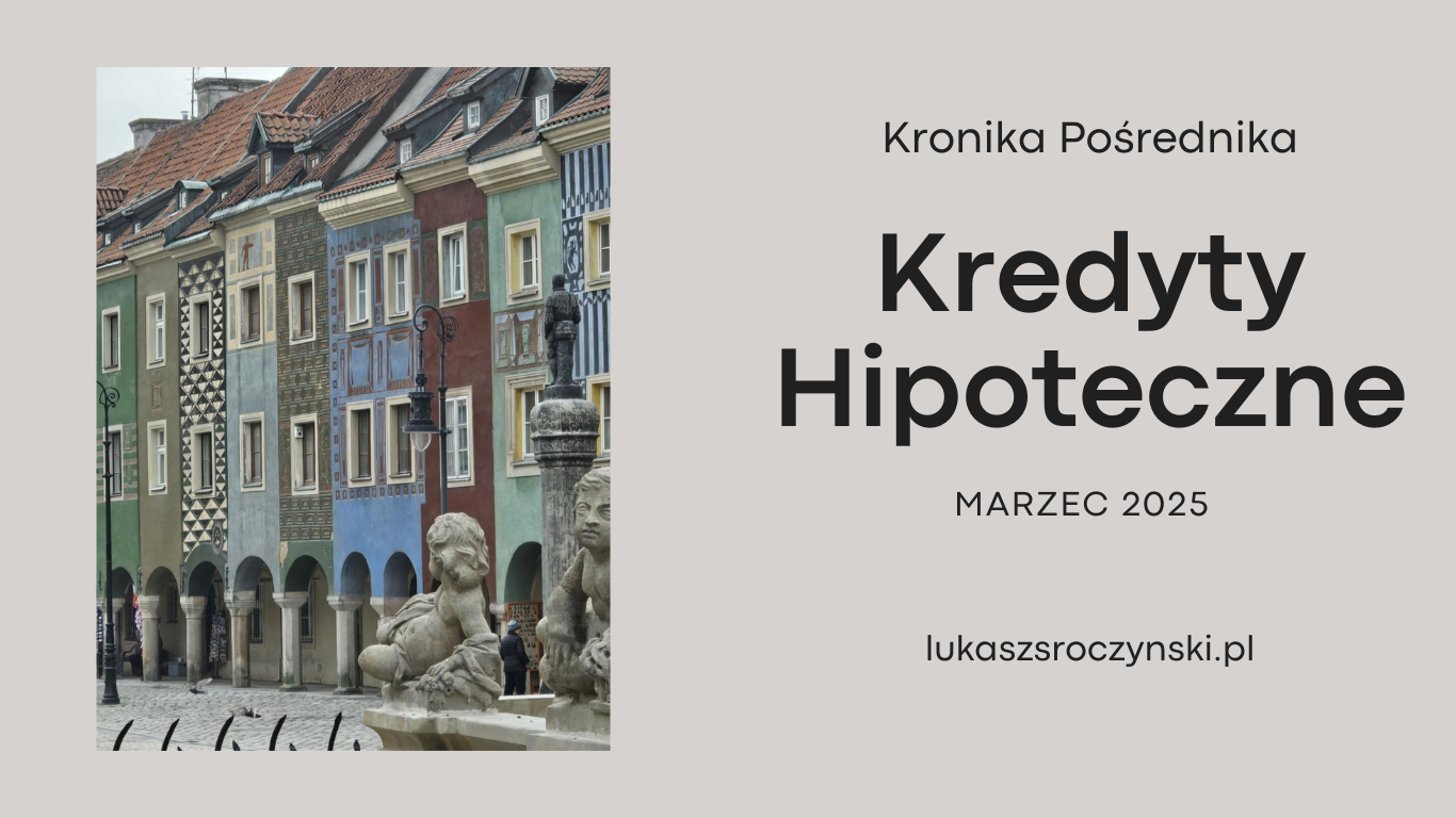 Kredyty hipoteczne marzec 2025 - kronika pośrednika (na fotografii Poznań, Stary Rynek)